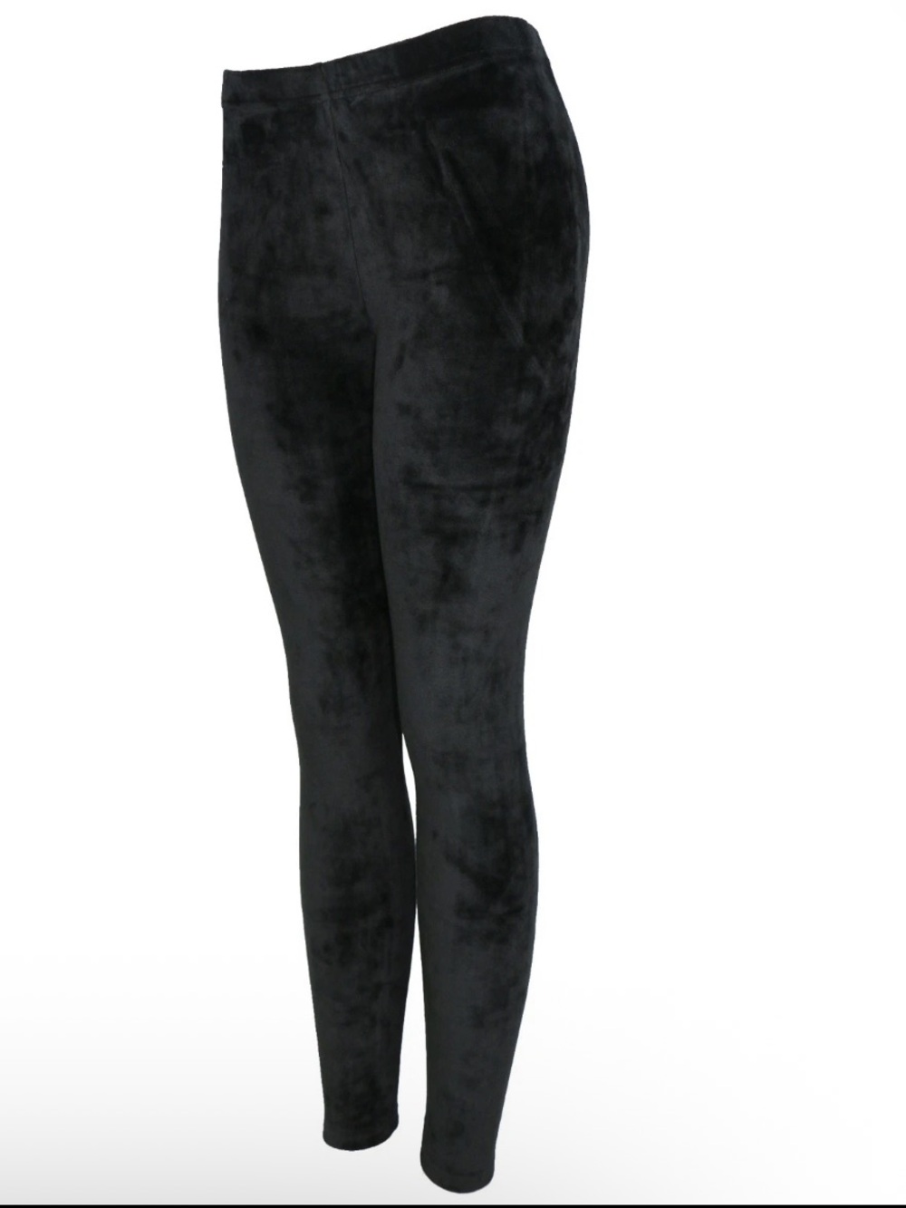 NWOT Full Tilt from Tilly’s Plush Black Velvet Leggings, size large